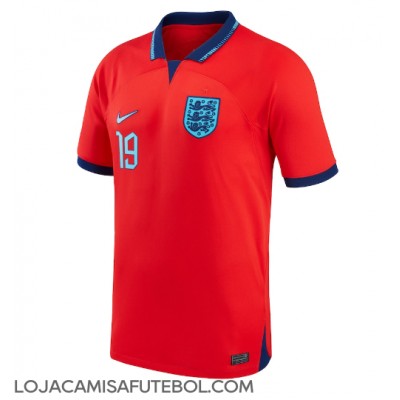 Camisa de Futebol Inglaterra Mason Mount #19 Equipamento Secundário Mundo 2022 Manga Curta